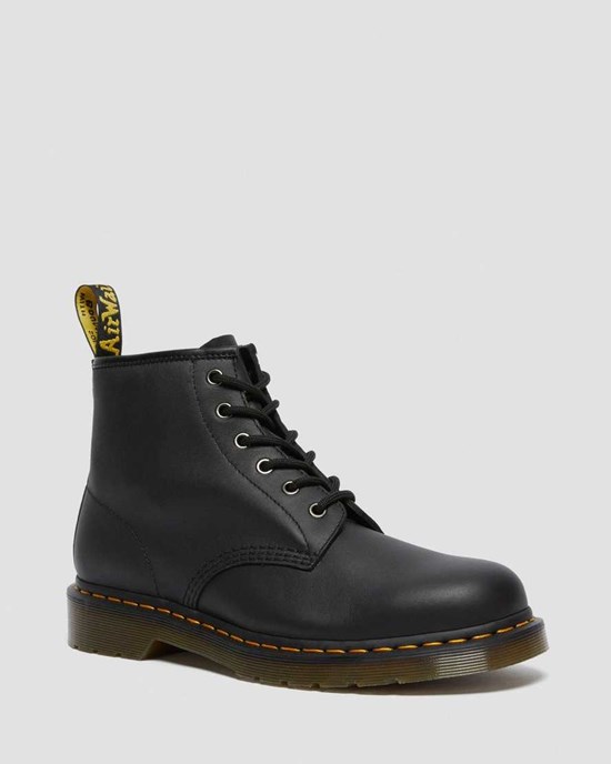 Dr Martens 101 Leather Men's Ankle Boots Black Nappa | UAIXGM863