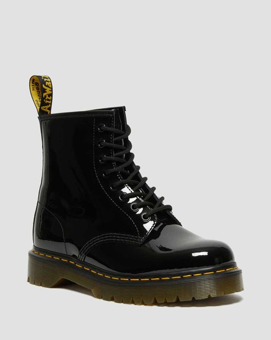 Dr Martens 1460 Bex Patent Leather Men's Lace Up Boots Black Patent Lamper | HLSVZQ829