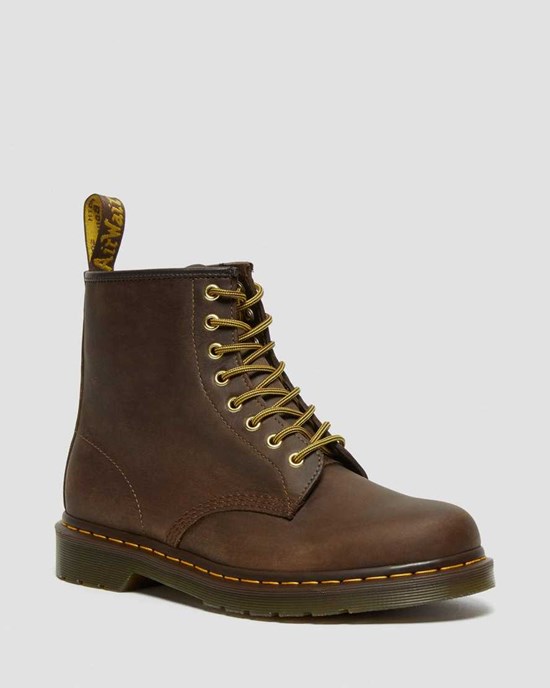 Dr Martens 1460 Crazy Horse Leather Men's Lace Up Boots Brown Crazy Horse Leather | MXSGEH592