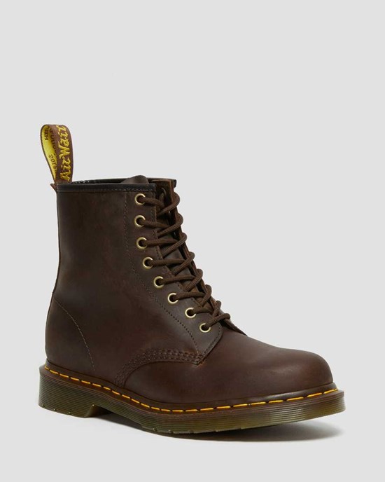 Dr Martens 1460 Crazy Horse Leather Men's Utility Boots Brown Crazy Horse Leather | QHKYEI576