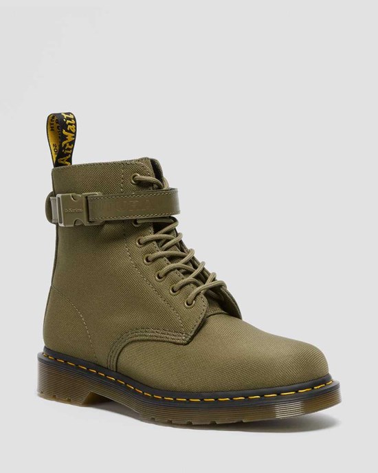 Dr Martens 1460 Futura Olive Strap Men's Ankle Boots Dms Olive Extra Tough Nylon | ETLBPA602