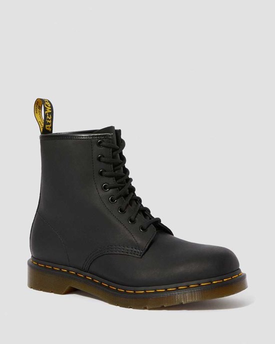 Dr Martens 1460 Greasy Leather Men's Ankle Boots Black Greasy Leather | IFBMPW382