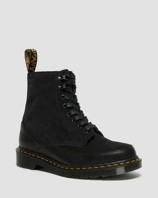 Dr Martens 1460 Guard Made in England Leather Men's Lace Up Boots Black Durango | AWEOUB738