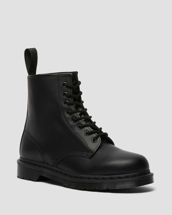 Dr Martens 1460 Mono Smooth Leather Men's Lace Up Boots Black Smooth Leather | MQCKWR956