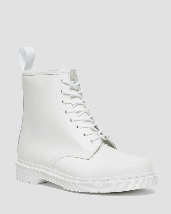 Dr Martens 1460 Mono Smooth Leather Men's Ankle Boots White Smooth Leather | XLKWMY019