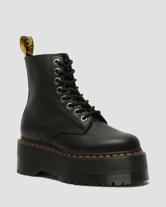 Dr Martens 1460 Pascal Max Leather Women's Ankle Boots Black Pisa | PJOLGB976