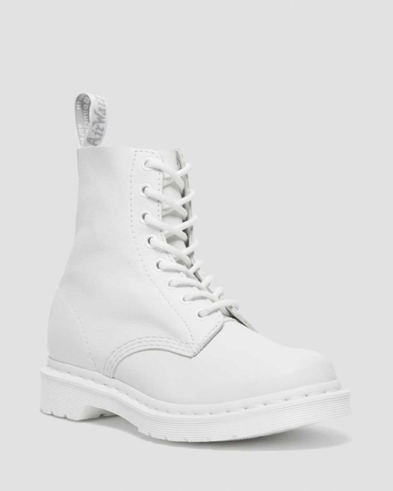 Dr Martens 1460 Pascal Mono Women's Ankle Boots White Virginia | HBFWVM941