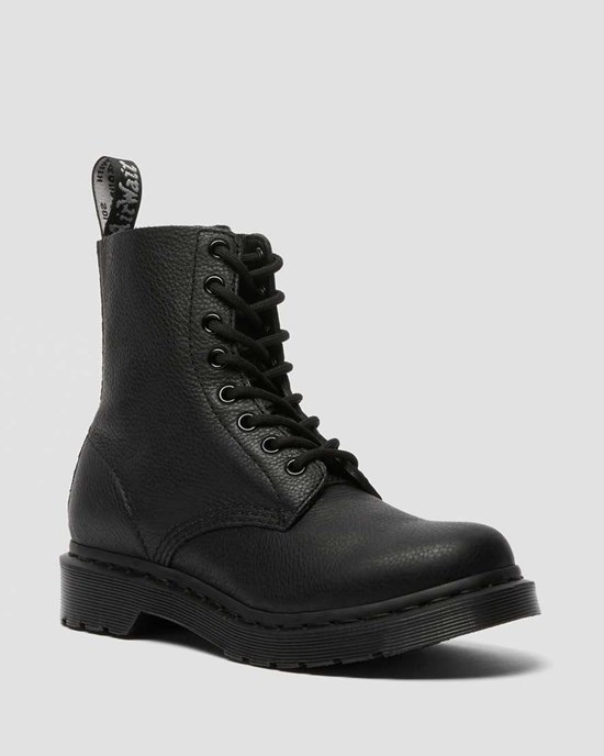 Dr Martens 1460 Pascal Mono Women's Lace Up Boots Black Virginia | JOSYVT751