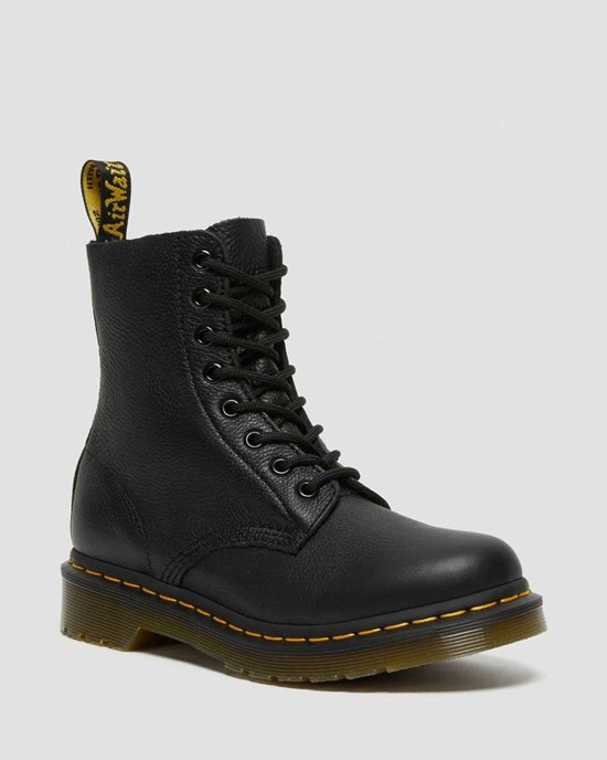 Dr Martens 1460 Pascal Virginia Leather Women's Ankle Boots Black Virginia | MIGEPK827