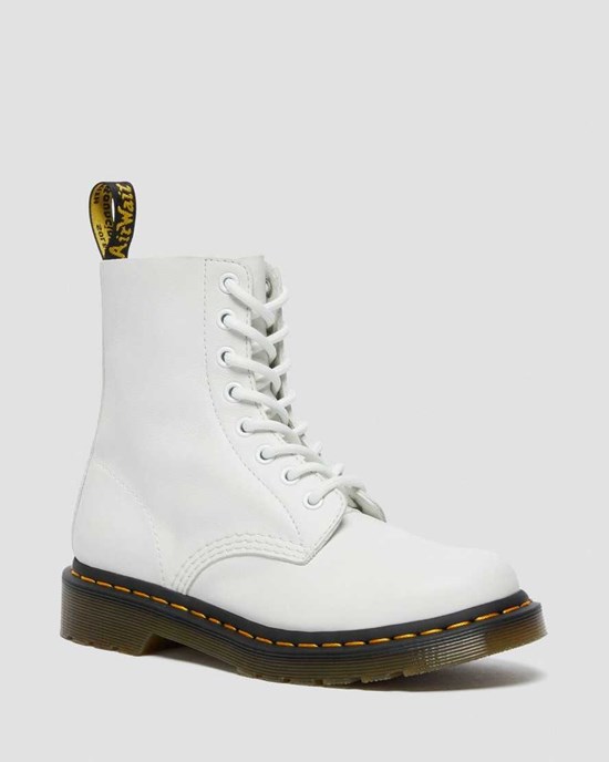 Dr Martens 1460 Pascal Virginia Leather Women's Ankle Boots White Virginia | MVXQLR123