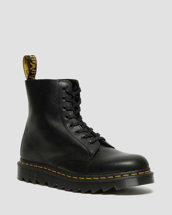 Dr Martens 1460 Pascal Ziggy Leather Men's Lace Up Boots Black Luxor | UTNWXO354