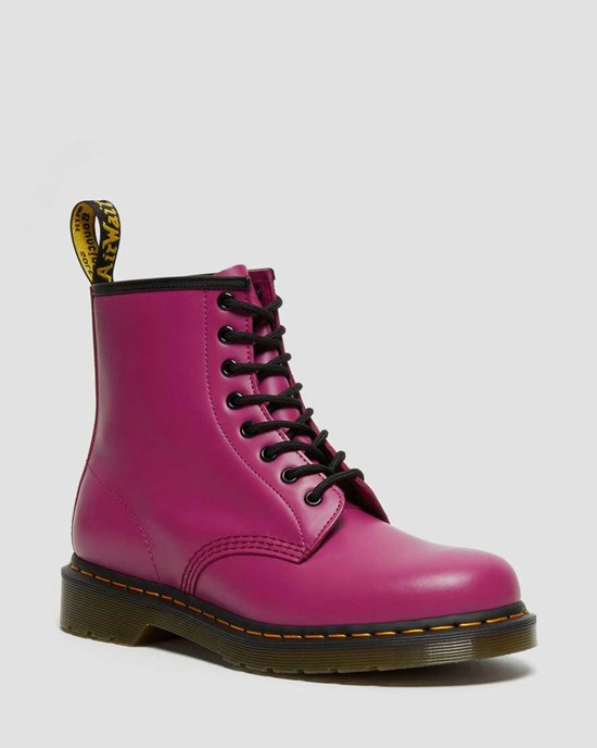 Dr Martens 1460 Smooth Leather Men's Ankle Boots Pink Smooth Leather | ILVKMF850