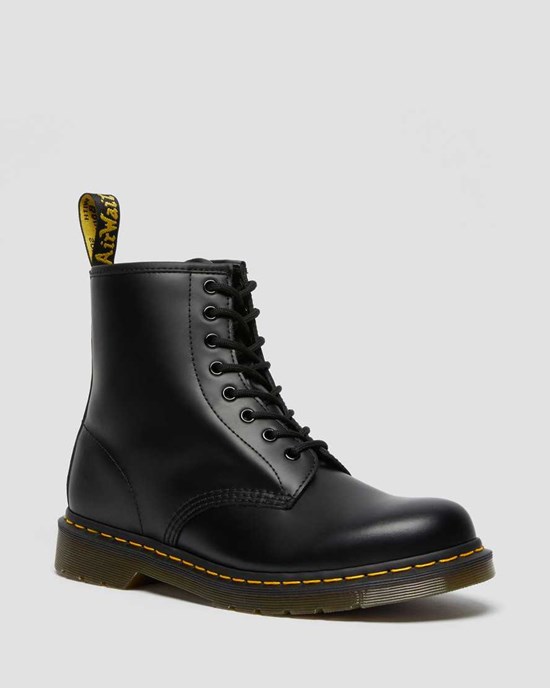 Dr Martens 1460 Smooth Leather Men's Lace Up Boots Black Smooth Leather | DSVMNL517