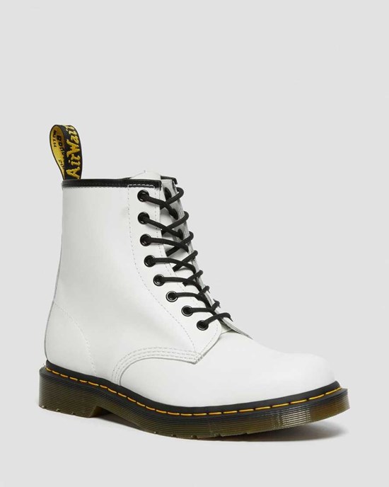 Dr Martens 1460 Smooth Leather Women's Ankle Boots White Smooth Leather | QUKRTM985