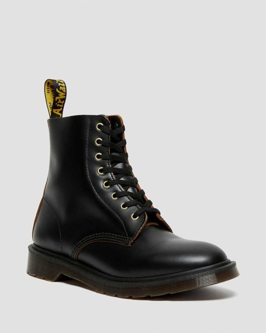 Dr Martens 1460 Vintage Smooth Leather Men's Ankle Boots Black Vintage Smooth | ZYPJMW123