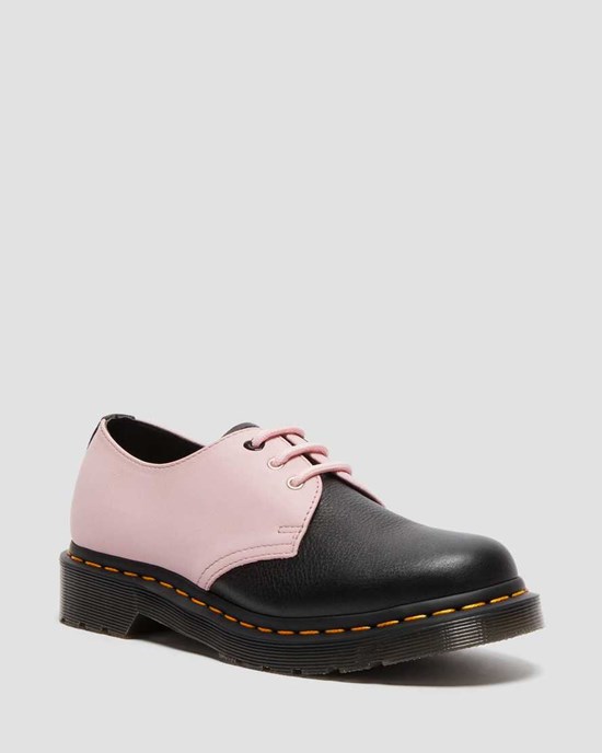 Dr Martens 1461 Contrast Virginia Leather Women's Oxford Shoes Black | TLHVSI679