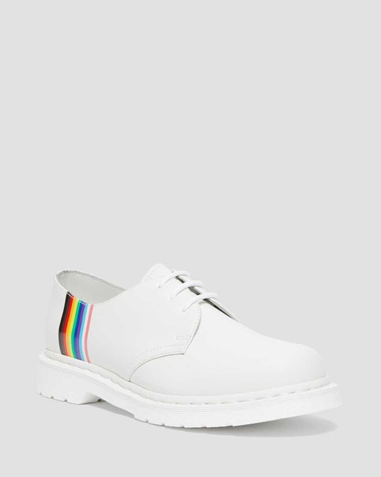 Dr Martens 1461 For Pride Smooth Leather Men's Oxford Shoes White Smooth Leather | UPGQDX869