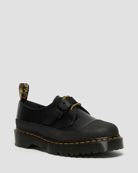 Dr Martens 1461 Made In England Bex Tech Smooth Leather Men's Oxford Shoes Black Smooth | ZCAKWU941