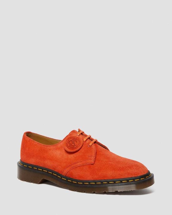 Dr Martens 1461 Made In England Suede Men's Oxford Shoes Red Alert Desert Oasis Suede | UDVOKQ534