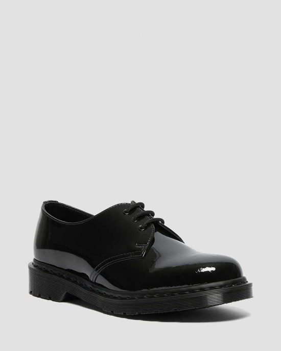 Dr Martens 1461 Made in England Mono Patent Leather Women's Oxford Shoes Black Patent Lamper | LVAISC517