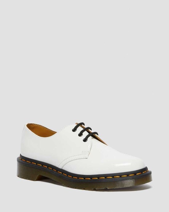 Dr Martens 1461 Patent Leather Women's Patent Shoes White Patent Lamper | LBYPRT561