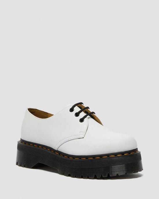 Dr Martens 1461 Smooth Leather Men's Oxford Shoes White Polished Smooth | CMSTYZ650