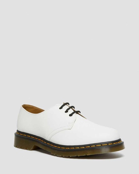 Dr Martens 1461 Smooth Leather Men's Oxford Shoes White Smooth Leather | OXWLHY153