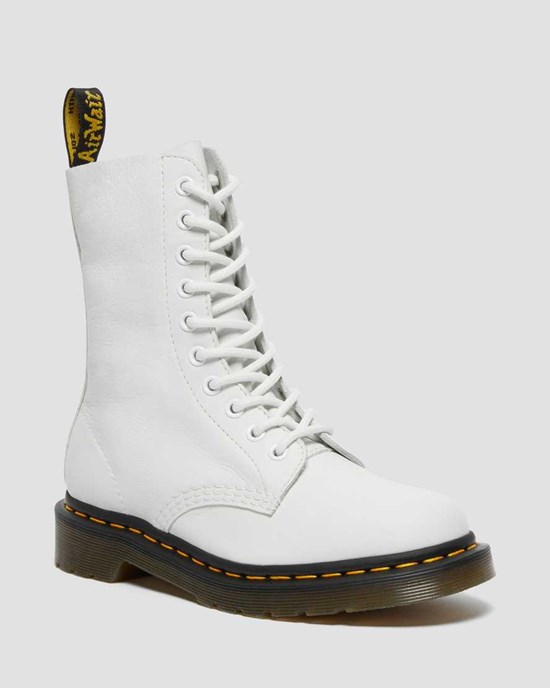 Dr Martens 1490 Virginia Leather Women's Lace Up Boots White Virginia | EIHQOK938