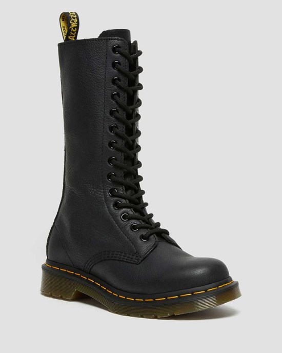 Dr Martens 1B99 Virginia Leather Women's Lace Up Boots Black Virginia | VDTPZC467