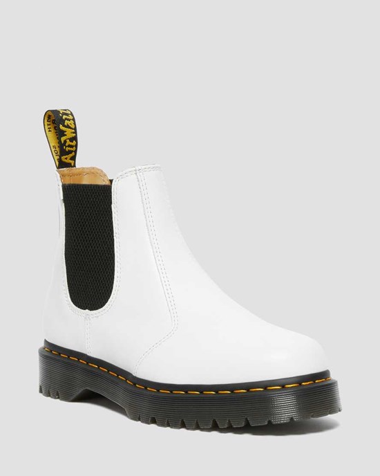 Dr Martens 2976 Bex Smooth Leather Men's Ankle Boots White Smooth Leather | FKBTGZ428