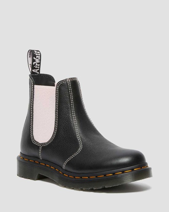 Dr Martens 2976 Contrast Leather Women's Ankle Boots Black Virginia | GXBREI524