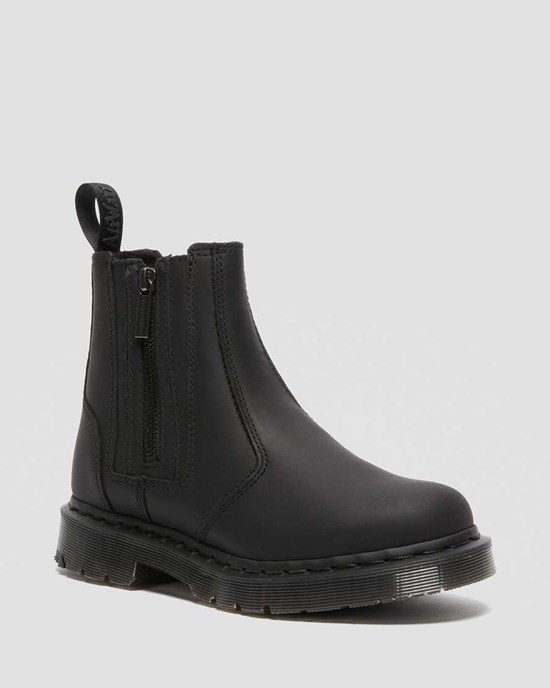 Dr Martens 2976 DM's Wintergrip Men's Zip Up Boots Black Snowplow | YSHUQD236