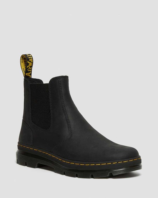 Dr Martens 2976 Leather Casual Men's Ankle Boots Black Wyoming | CLKXIT836