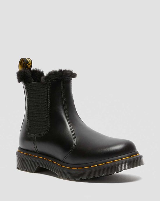 Dr Martens 2976 Leonore Faux Fur Lined Women's Ankle Boots Dark Grey Atlas | ATUJLZ497