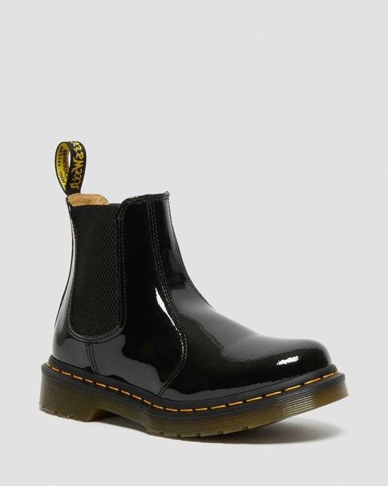 Dr Martens 2976 Patent Leather Women's Ankle Boots Black Patent Lamper | PHJZDR072