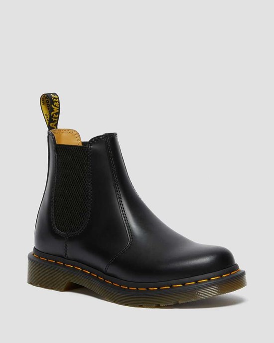 Dr Martens 2976 Smooth Leather Women's Chelsea Boots Black Smooth Leather | GQLAPB674