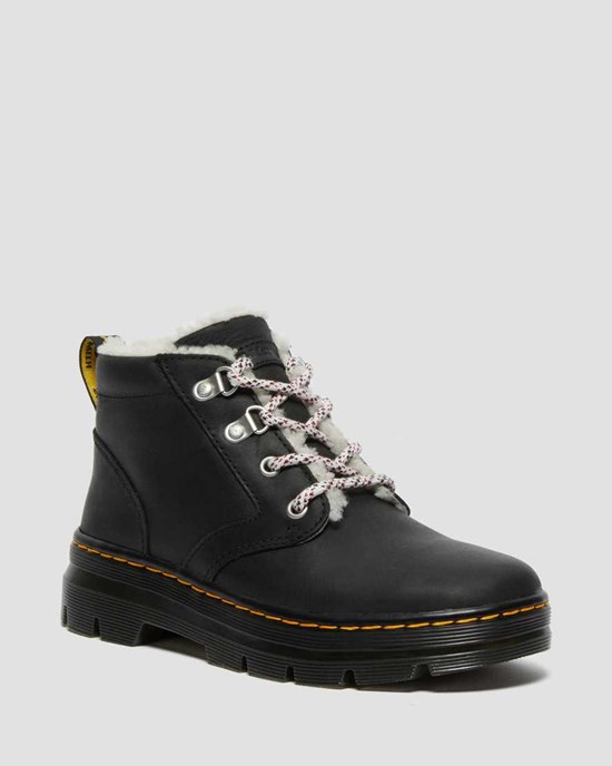 Dr Martens Bonny Faux Shearling Lined Women's Ankle Boots Black Wyoming | HNZARD791