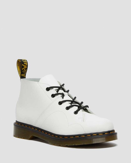 Dr Martens Church Smooth Leather Monkey Women's Ankle Boots White Smooth Leather | AQYJPO237