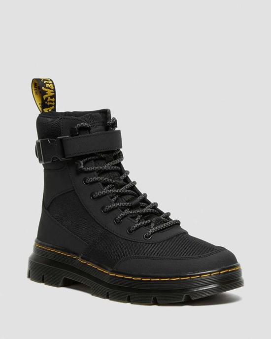 Dr Martens Combs Tech Extra Tough Poly Men's Lace Up Boots Black Extra Tough Nylon | KECZHS968