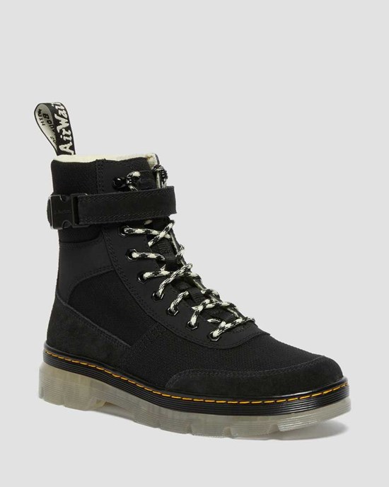 Dr Martens Combs Tech Superknit + Suede Men's Ankle Boots Black | MDITZQ156