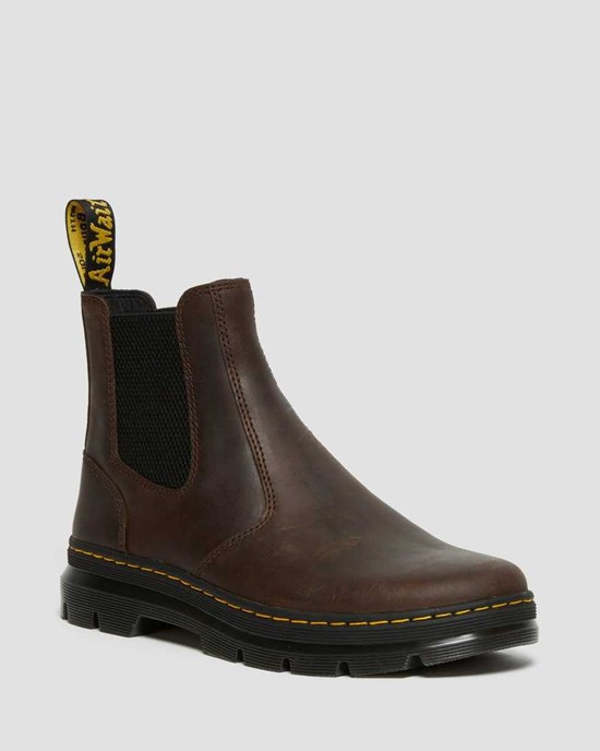 Dr Martens Embury Crazy Horse Leather Men's Ankle Boots Brown Crazy Horse Leather | XGLANF453