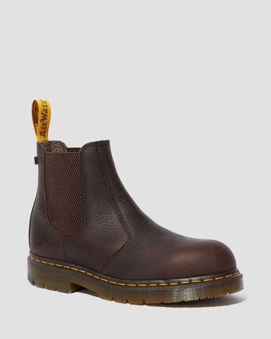 Dr Martens Fellside Chelsea Work Men's Ankle Boots Bark Industrial Bear | EZYVWR567