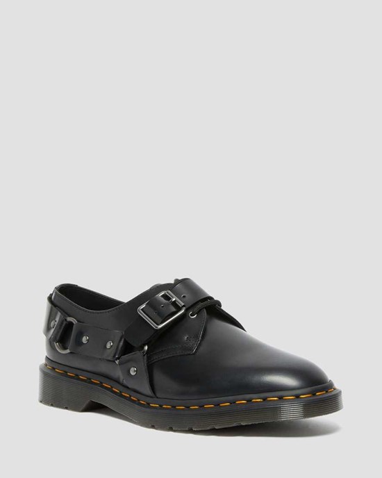 Dr Martens Henree Polished Smooth Leather Men's Oxford Shoes Black Polished Smooth | RXWHMT321