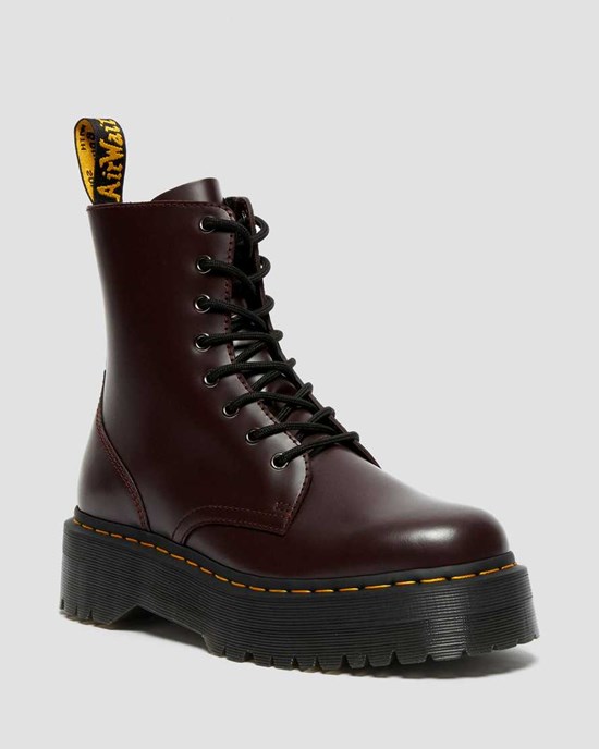 Dr Martens Jadon Smooth Leather Men's Ankle Boots Burgundy Smooth Leather | SREVTB196