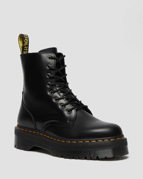 Dr Martens Jadon Smooth Leather Men's Ankle Boots Black Polished Smooth | YBSDIW584