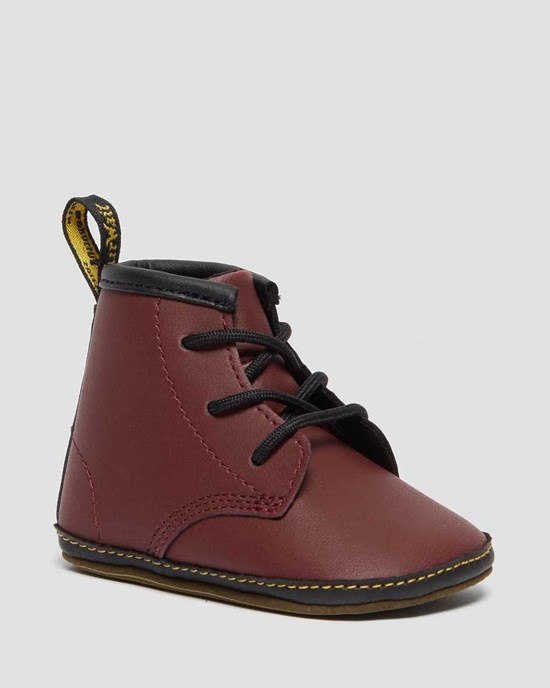 Dr Martens Newborn 1460 Auburn Leather Kids' Booties Cherry Red | MLTOYW453