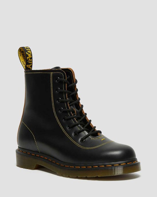 Dr Martens Pharamond Vintage Smooth Leather Women's Lace Up Boots Black Vintage Smooth | FRZABV627