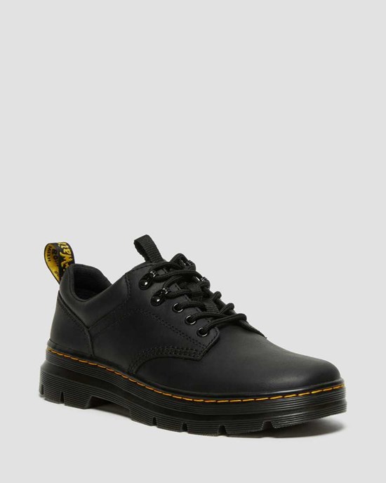 Dr Martens Reeder Wyoming Leather Utility Men's Oxford Shoes Black Wyoming | RFBEWS051