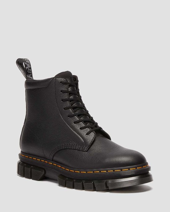 Dr Martens Rikard Lunar Leather Women's Lace Up Boots Black | PSORXJ013