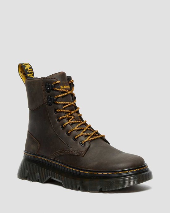 Dr Martens Tarik Crazy Horse Leather Men's Lace Up Boots Dark Brown Crazy Horse Leather | MGCWIQ798